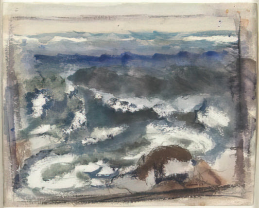 John Marin Framed Canvas Print: Capturing the Dynamic American Landscape - The Sea - 1923 by John Marin