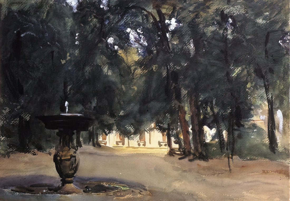 John Singer Sargent Paintings: The Master of Portraiture and Light - Villa Torlonia Fountain by John Singer Sargent