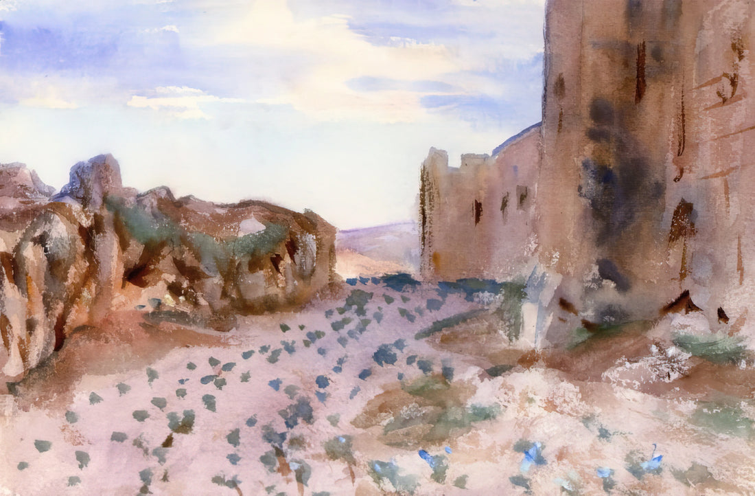 John Singer Sargent Reproductions: Capturing the Master's Brushwork in Modern Prints - Fortress, Roads and Rocks by John Singer Sargent