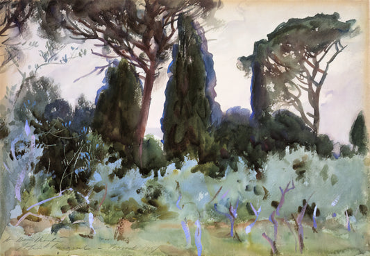 John Singer Sargent's Boat Paintings: A Masterful Study of Light, Water, and Movement - Landscape near Florence by John Singer Sargent