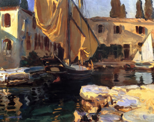 John Singer Sargent's Carnation Lily Lily Rose: A Masterpiece of Light and Atmosphere - San Vigilio. A Boat with Golden Sail by John Singer Sargent