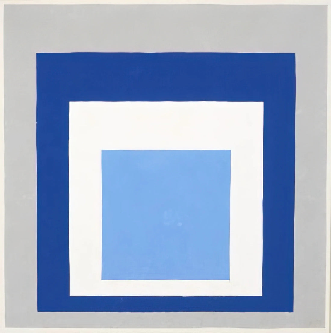 Josef Albers: Never Before Seen Insights into the Master of Color Theory - HOMAGE TO THE SQUARE BLUE WHITE GREY 1951 by Josef Albers