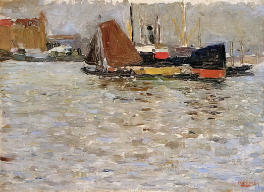 Kandinsky Composition 4: Unveiling the Dawn of Pure Abstraction - ROTTERDAM SUN 1906 by Wassily Kandinsky