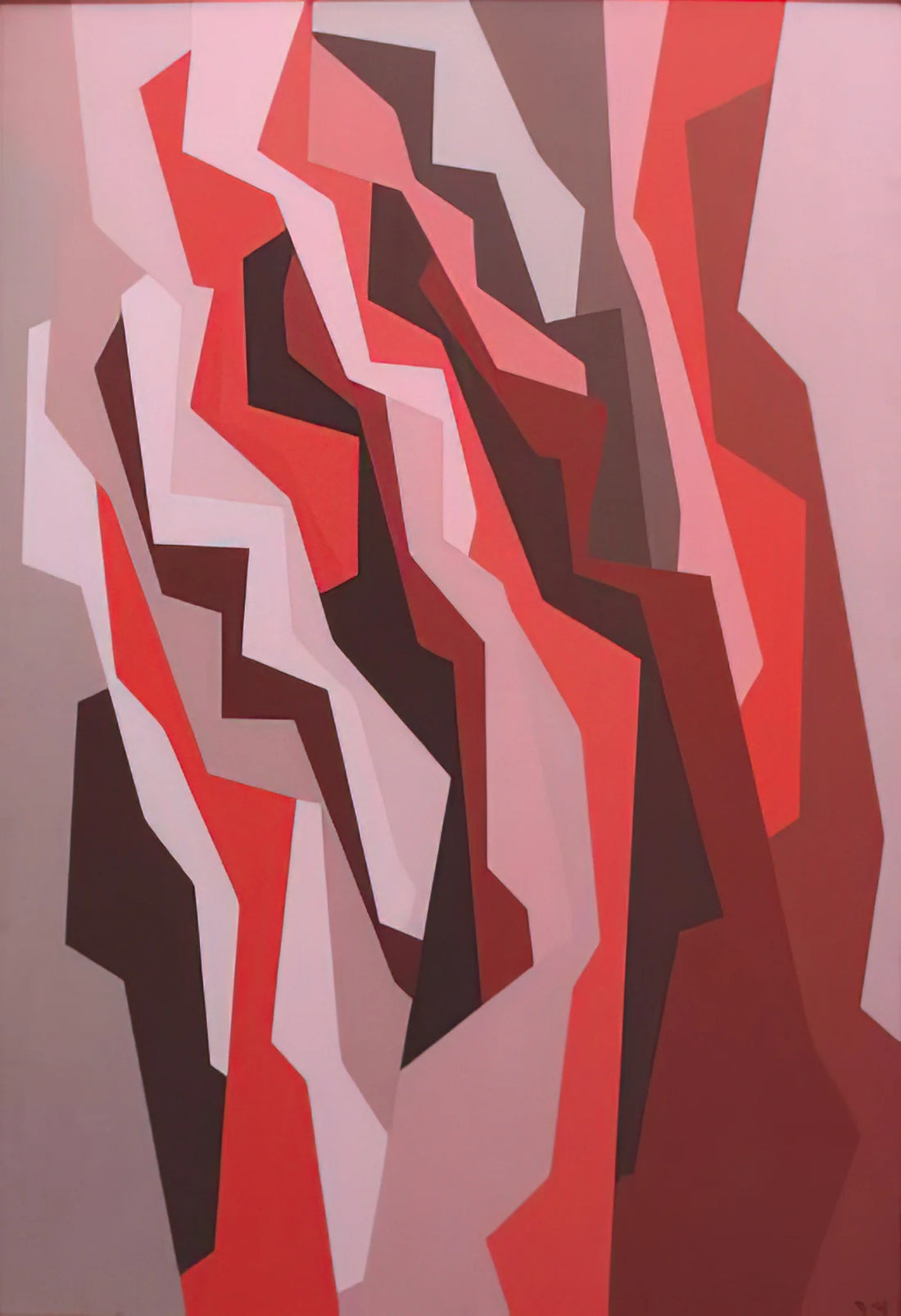 Karl Stanley Benjamin: The Master of Hard-Edge Color and Geometric Abstraction - Orange, Red, Umber - 1958 by Karl Benjamin