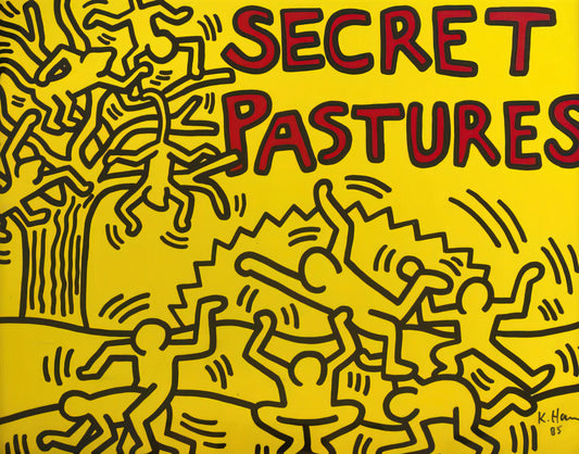 Keith Haring 1990: A Final, Potent Chapter in a Radiant Legacy - A POSTER FOR THE BILL T JONES AND ARNIE ZANE PERFORMANCE PIECE SECRET PASTURES 1984 by Keith Haring