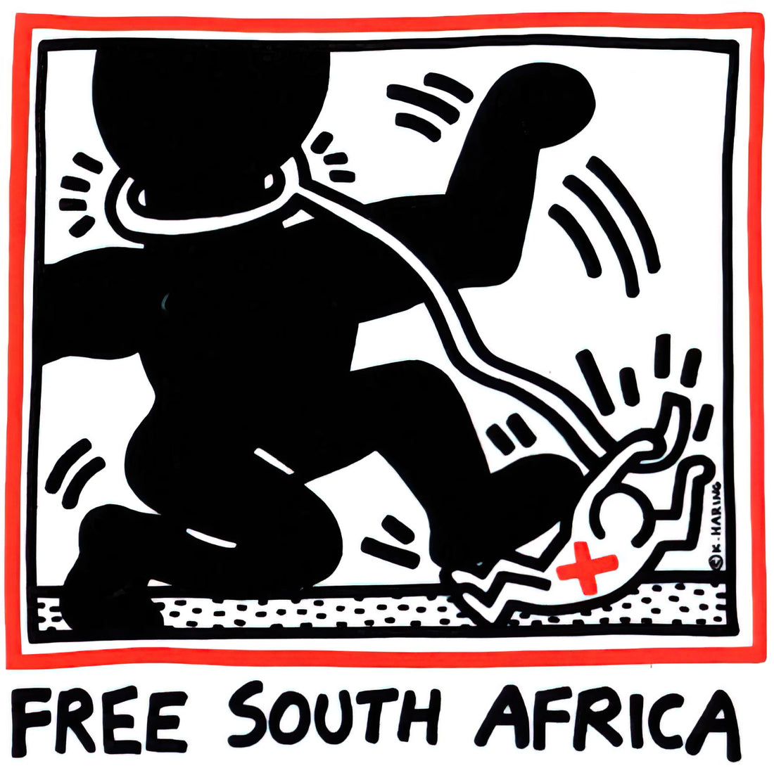 Keith Haring Artwork: A Guide to the Radiant Visual Language of an Icon - FREE SOUTH AFRICA 1985 by Keith Haring