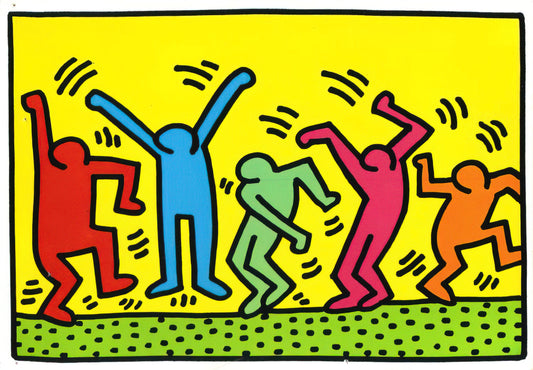 Keith Haring Canvas: The Vibrant Legacy of a Pop Art Pioneer - UNTITLED DANCE 1987 by Keith Haring