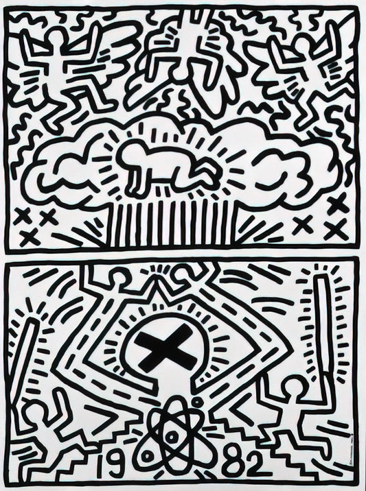 Keith Haring Humanism Poster: Art, Activism, and Accessible Iconography - ANTI NUCLEAR RALLY 1982 by Keith Haring