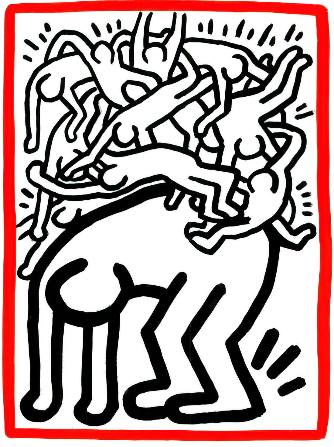 Keith Haring Large Canvas: A Collector's Guide to Iconic Pop Art Scale - FIGHT AIDS WORLDWIDE 1990 by Keith Haring