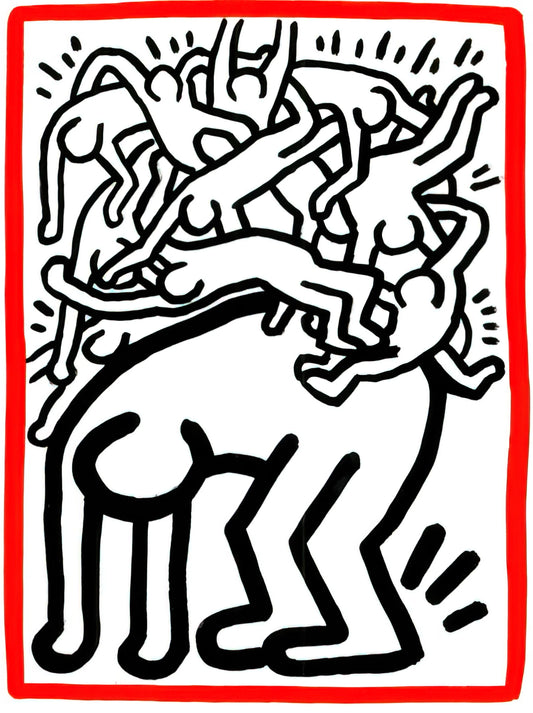 Keith Haring Montreux Jazz Festival Poster: A Vibrant Fusion of Art and Music - FIGHT AIDS WORLDWIDE 1990 by Keith Haring