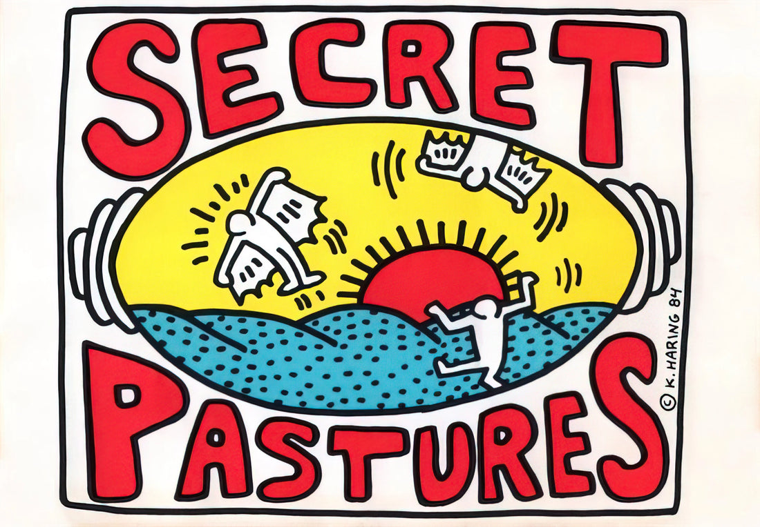 Keith Haring Museum: A Guide to the Artist's Legacy and Where to Experience His Work - PROMOTIONAL POSTER FOR SECRET PASTURES 1984 by Keith Haring
