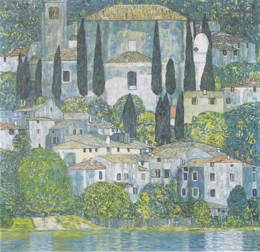 Klimt Apple Tree Canvas: A Golden Masterpiece of Symbolism and Modern Art - CHRURCH IN CASSONE 1913 by Gustav Klimt