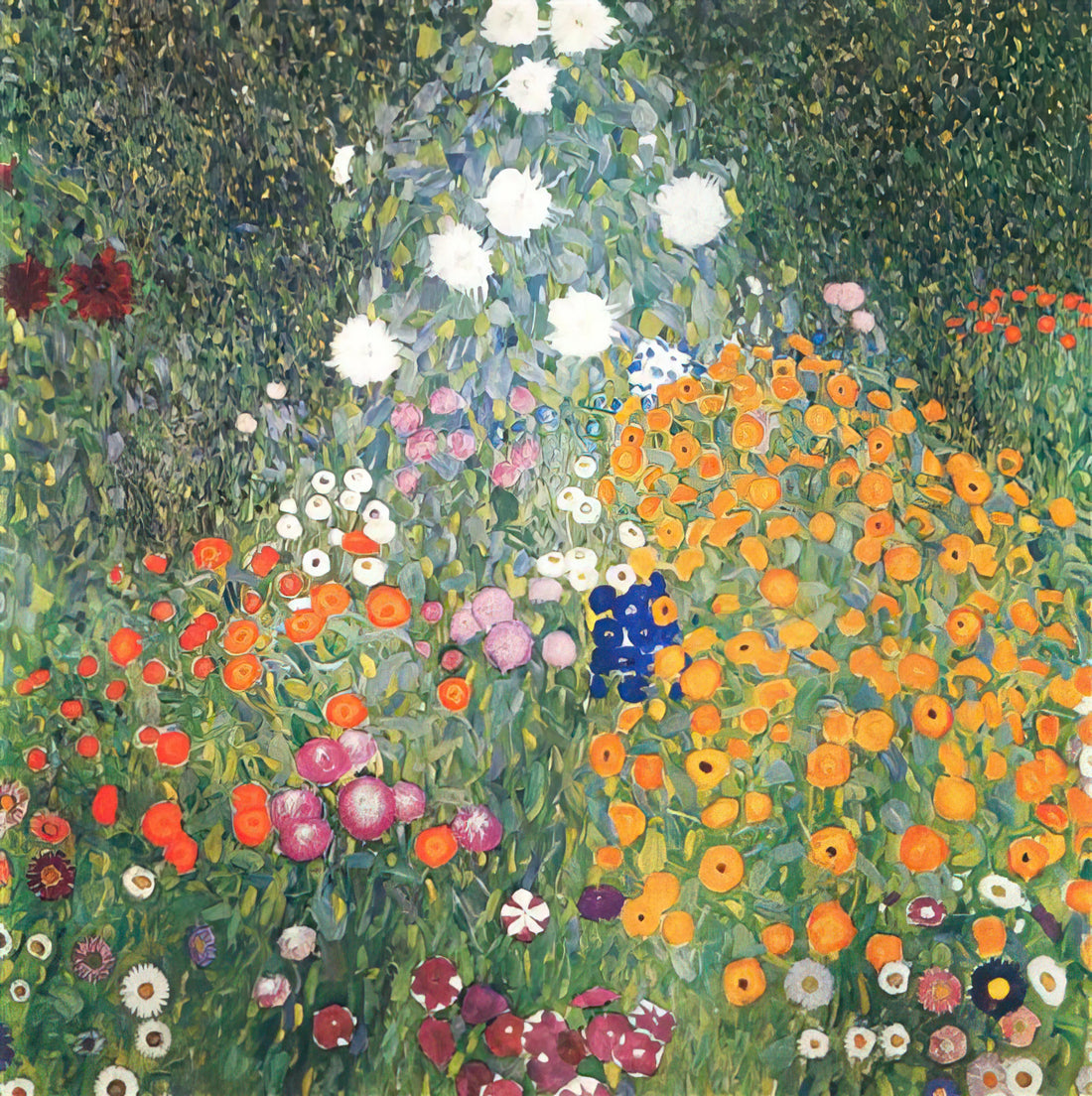 Klimt in Motion: The Dynamic Energy and Fluid Forms in Gustav Klimt's Masterpieces - FLOWER GARDEN 1907 by Gustav Klimt