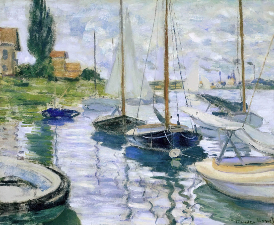 L'Orangerie Monet: The Ultimate Immersive Experience of Water Lilies - Boats at rest, at Petit-Gennevilliers by claude monet