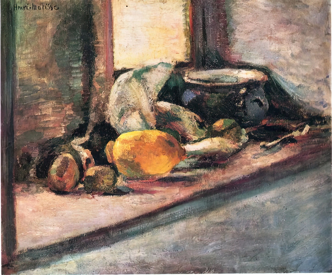 Landscape at Collioure Poster: Capturing Matisse's Fauvist Revolution in Your Space - BLUE POT AND LEMON 1897 by Henri Matisse