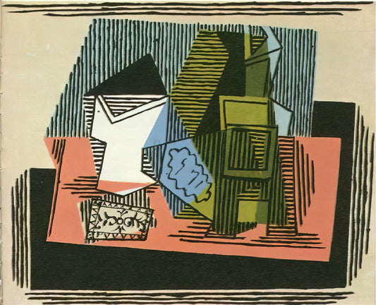 Large Picasso Canvas Prints: Curating Museum-Quality Wall Art for Collectors and Designers - Glass, bottle, packet of tobacco by Pablo Picasso