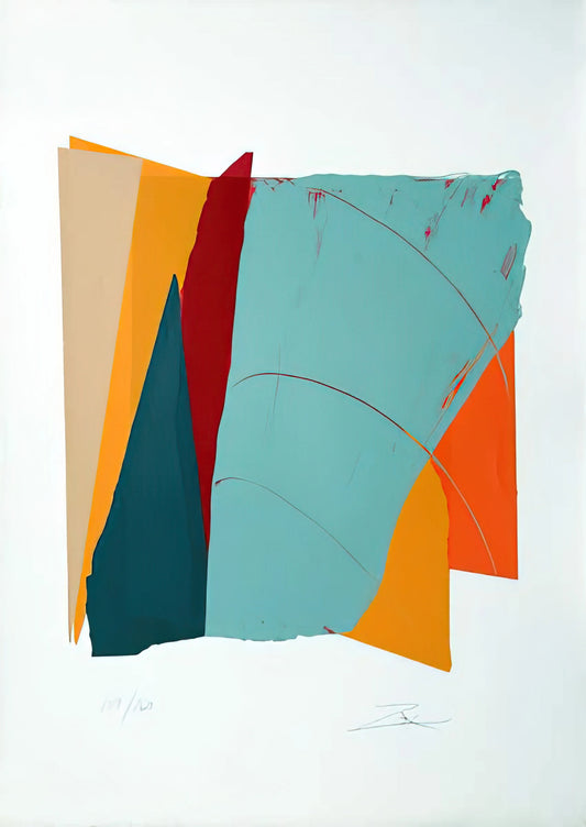 Larry Zox Framed Art Print: A Collector's Guide to Hard-Edge Abstraction - Red Line II - 1979 by Larry Zox