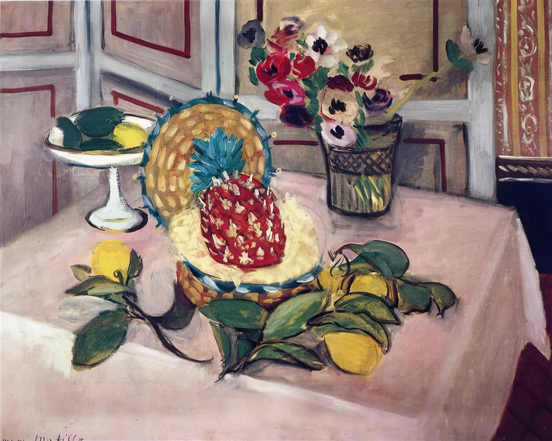 Late Matisse Paintings: The Cut-Out Revolution and Final Masterpieces - STILL LIFE WITH PINEAPPLES 1940 by Henri Matisse