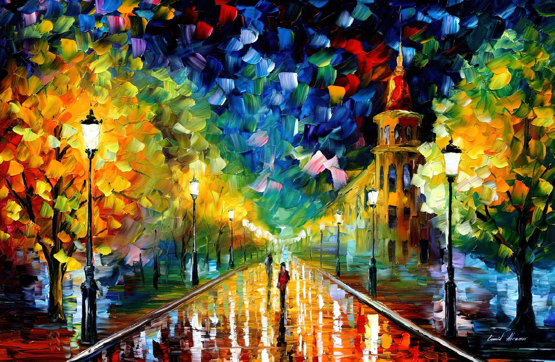 Leonid Afremov Autumn: A Symphony of Color and Emotion in Art Prints - Leonid Afremov by Leonid Afremov