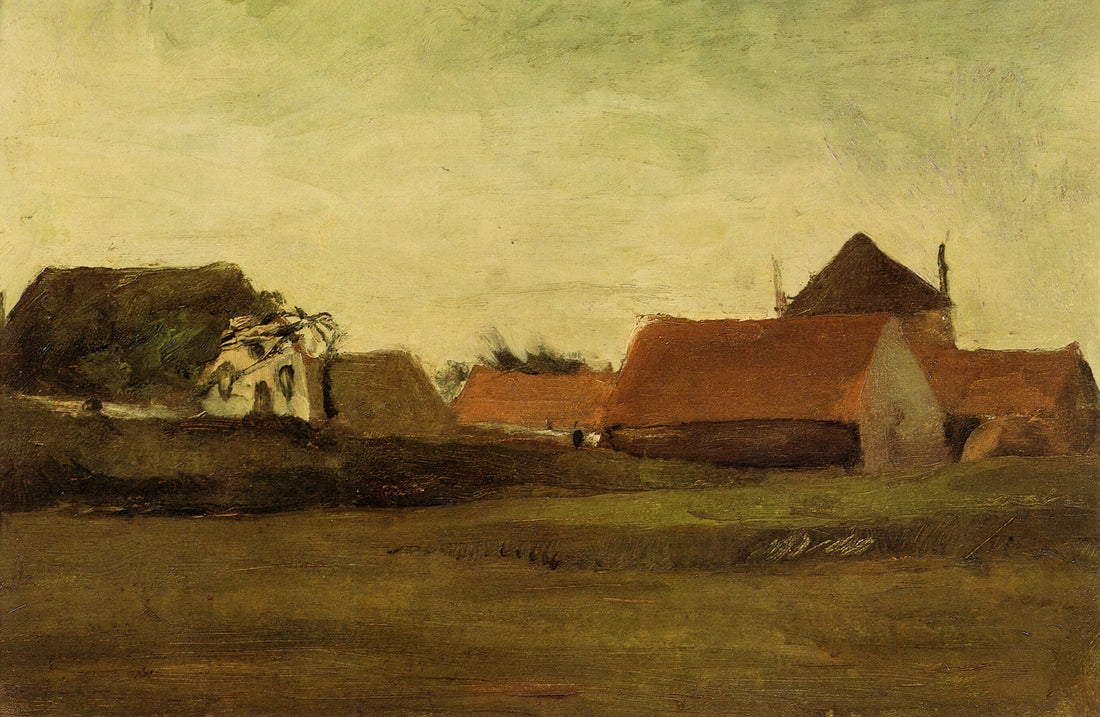 Les Alyscamps Van Gogh: The Arlesian Necropolis Through the Eyes of a Genius - Farmhouses in Loosduinen near The Hague at Twilight by Vincent van Gogh