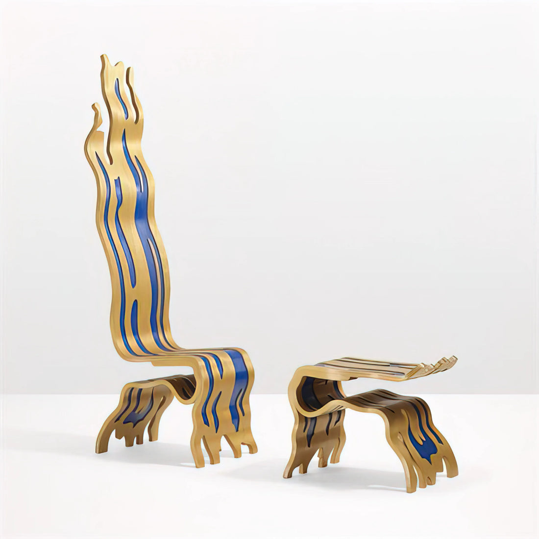 Lichtenstein Sunrise Print: A Pop Art Icon for Modern Collections - BRUSHSTROKE CHAIR AND OTTOMAN 1988 by Roy Lichtenstein