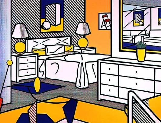 Lichtenstein Whaam! Poster: The Pop Art Icon That Redefined Modern Visual Culture - INTERIOR WITH MOBILE 1992 by Roy Lichtenstein