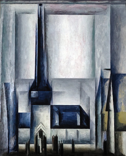 Lyonel Feininger Brushed Aluminum Print: A Modernist Masterpiece in Contemporary Form - GELMERODA III 1913 by Lyonel Feininger