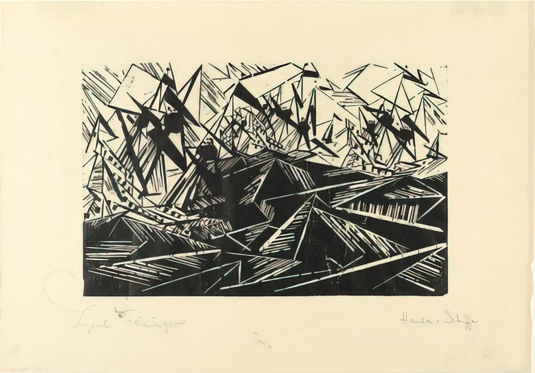 Lyonel Feininger Canvas: The Architectural Poetry of a Modernist Master - HANSEATIC SHIPS HANSASCHIFFE 1919 by Lyonel Feininger