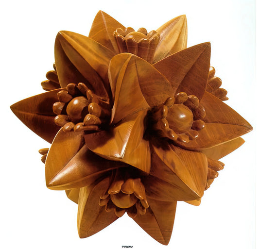 M.C. Escher Canvas Prints: A Curator's Guide to Owning Mathematical Art - POLYHEDRON WITH FLOWERS by MC Escher