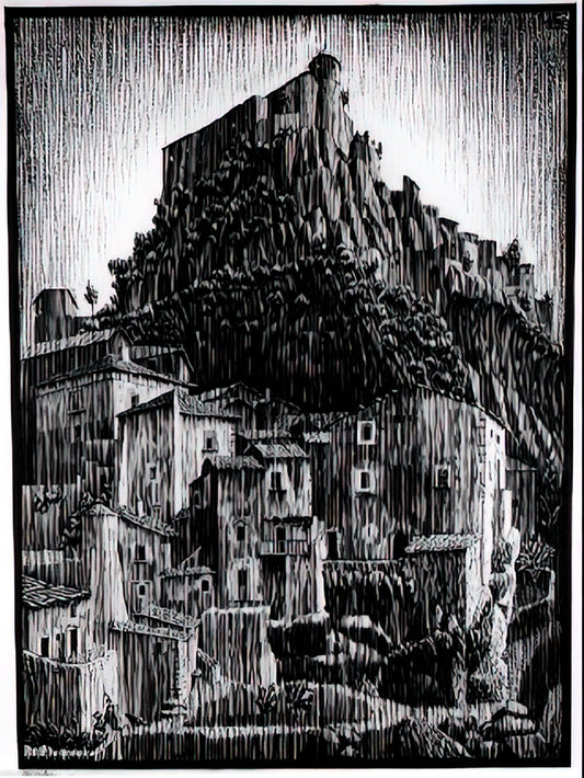 M.C. Escher Originals: The Art, Legacy, and Collector's Guide to His Masterpieces - CERRO AL VOLTURNO ABRUZZI JANUARY 1930 1930 by MC Escher