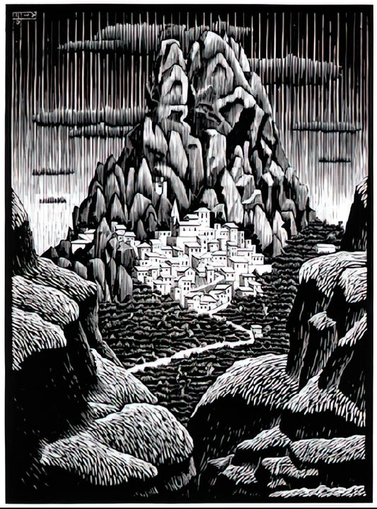 M.C. Escher Poster on Amazon: A Collector's Guide to Art Prints and Authenticity - PENTEDATTIO CALABRIA JANUARY 1930 1930 by MC Escher