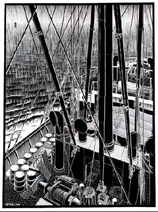 M.C. Escher Taschen: The Definitive Guide to the Master of Impossible Worlds - FREIGHTER SEPTEMBER 1936 1936 by MC Escher