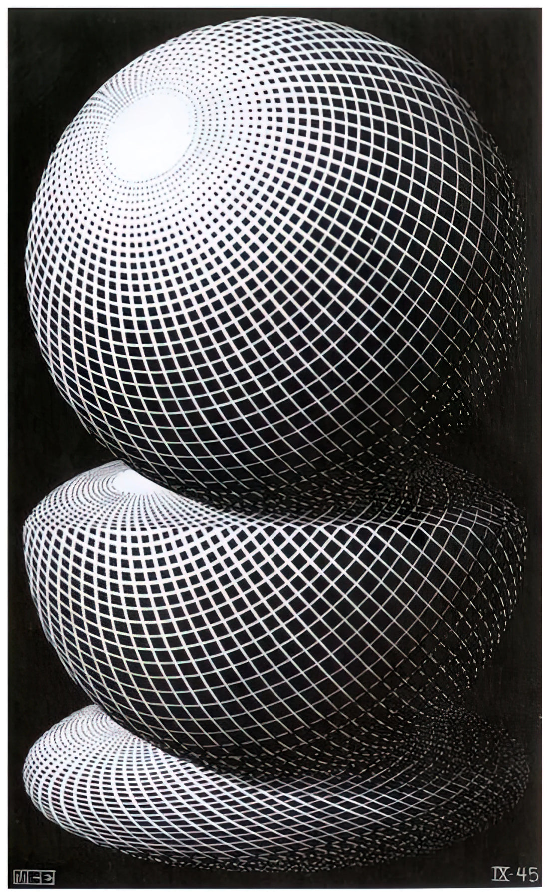 MC Escher 29 Master Prints: A Collector's Guide to the Definitive Series - THREE SPHERES I SCHEME by MC Escher