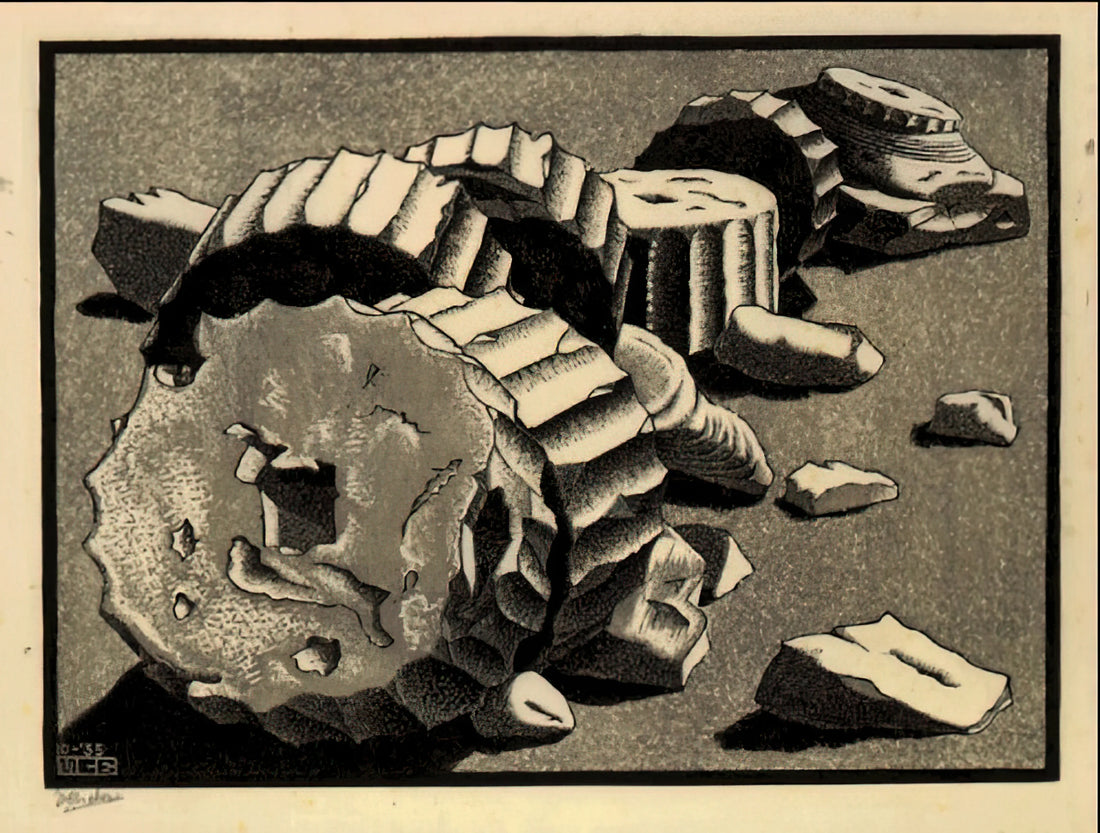 MC Escher Etchings: The Mathematical Precision Behind Impossible Worlds - SELINUNTE SICILY OCTOBER 1935 1935 by MC Escher