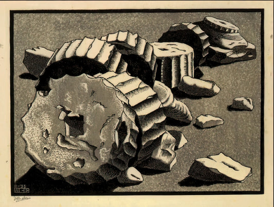 MC Escher Etchings: The Mathematical Precision Behind Impossible Worlds - SELINUNTE SICILY OCTOBER 1935 1935 by MC Escher