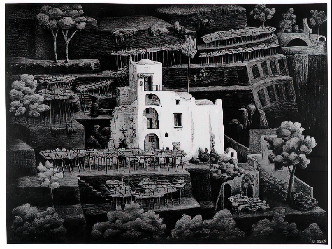 MC Escher Prints: Why Amazon Can't Compete with Gallery-Quality Art - FARMHOUSE RAVELLO by MC Escher