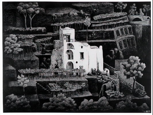 MC Escher Prints: Why Amazon Can't Compete with Gallery-Quality Art - FARMHOUSE RAVELLO by MC Escher