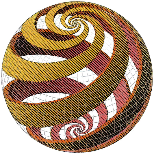 MC Escher Smaller and Smaller: The Infinite Paradox in Print - SPHERE SPIRALS by MC Escher