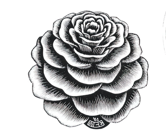MC Escher Sticker: The Mathematical Art of Optical Illusion in Accessible Form - FLOWER 1 by MC Escher