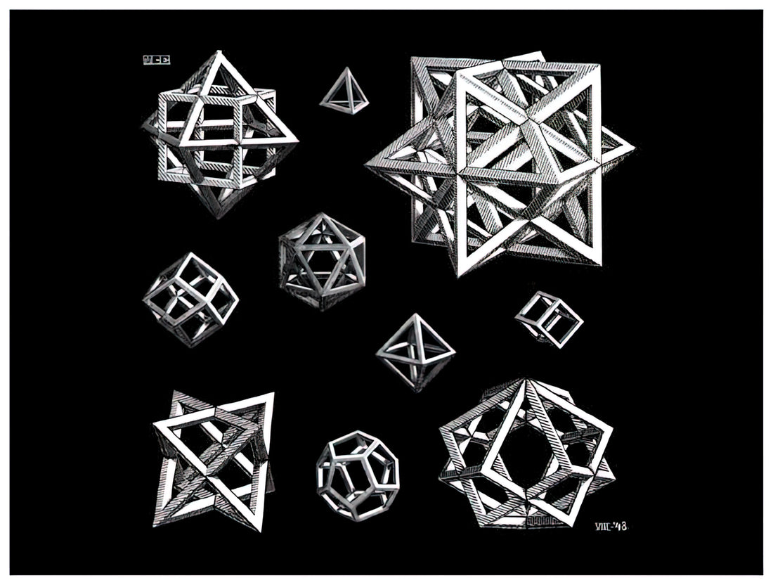 MC Escher and the Penrose Triangle: Exploring the Geometry of Impossibility - STUDY FOR STARS by MC Escher