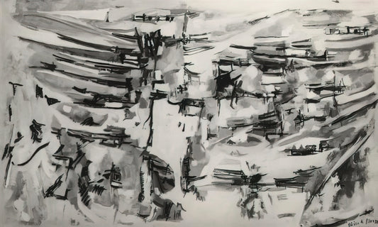 Maria Helena Vieira da Silva Paintings: Exploring the Labyrinthine Vision of a Modern Master - Composition - 1955 by Maria Helena Vieira da Silva