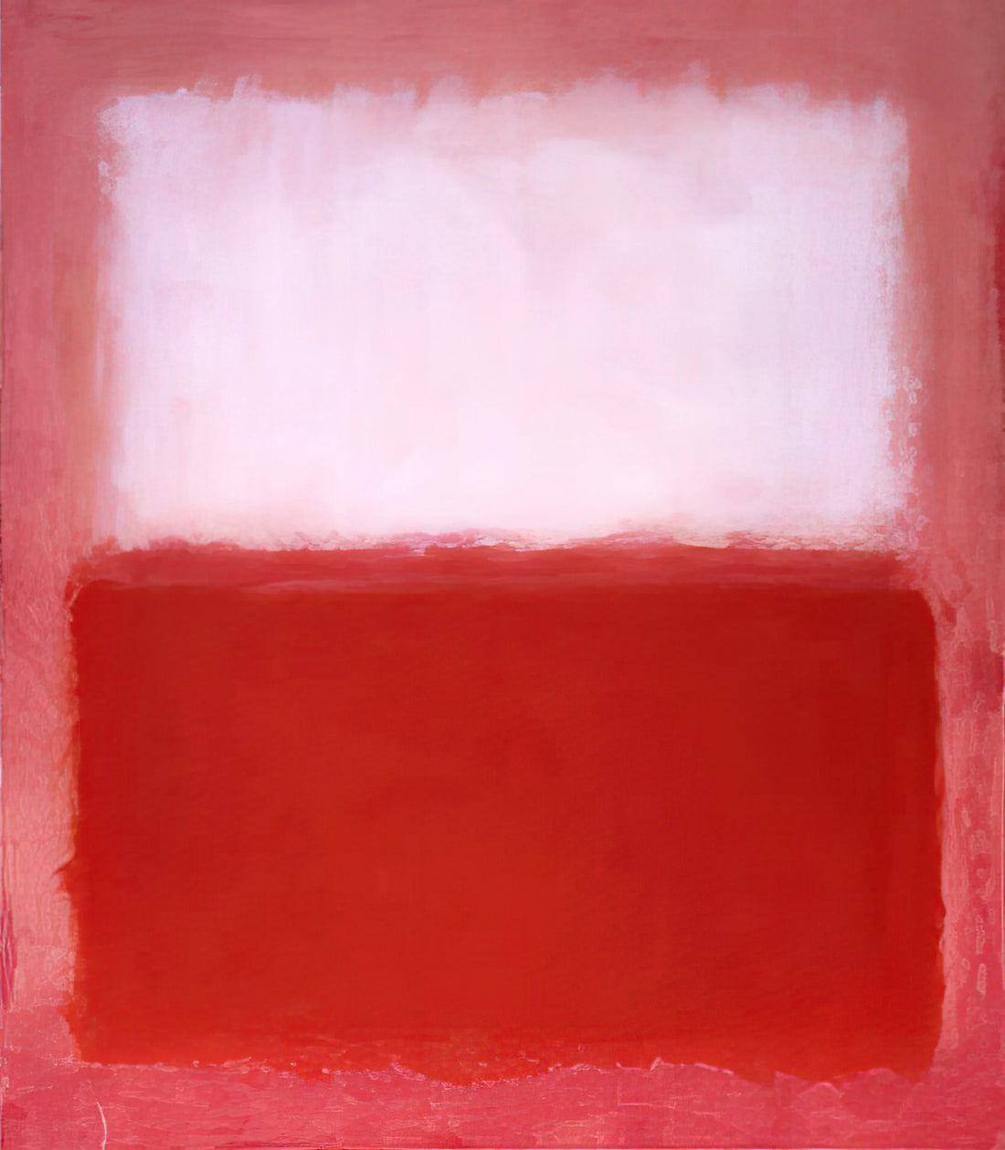 Mark Rothko vs Claude Monet: A Study in Color, Light, and Emotional Abstraction - White Over Red - 1957 by Mark Rothko