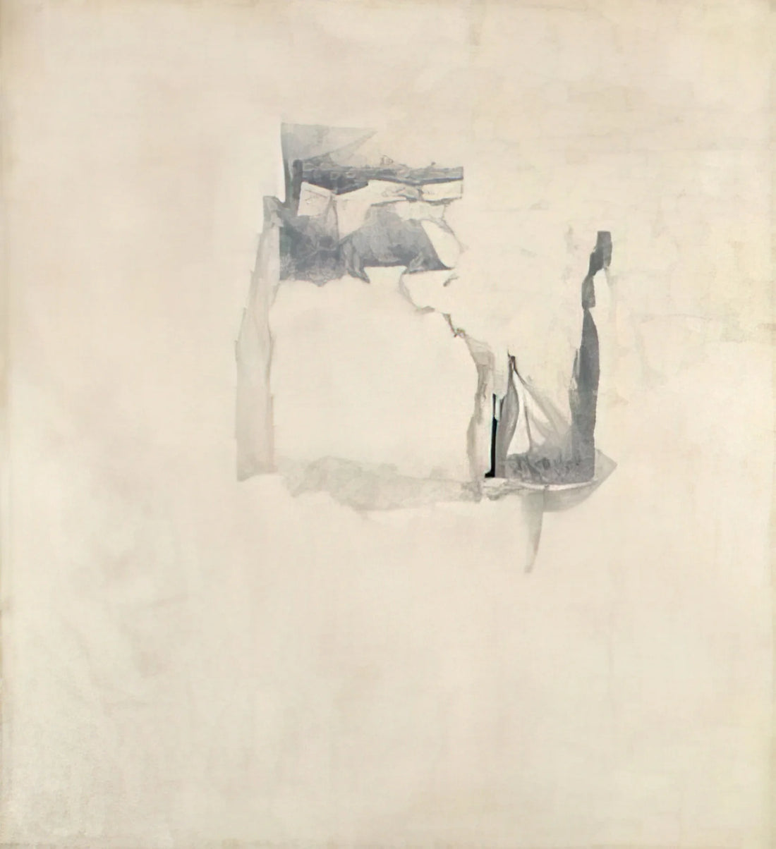 Martin Barre Canvas: Exploring the Geometric Precision of a French Abstract Master - 59-96 X 88-b - 1959 by Martin Barre