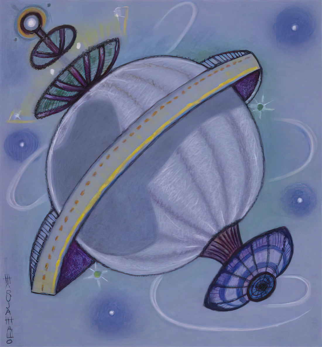 Maruja Mallo Acrylic Print: A Modern Tribute to Surrealist Mastery - Viajeros Del Éter - 1988 by Maruja Mallo