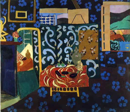 Mastering Color and Form: Exploring Henri Matisse's Top 10 Paintings - STILL LIFE WITH AUBERGINES 1911 by Henri Matisse