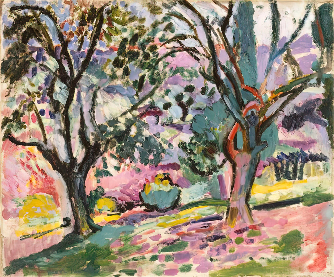 Matisse Berggruen & Cie Poster: A Collector's Guide to a Modernist Masterpiece - OLIVE TREES AT COLLIOURE 1906 by Henri Matisse
