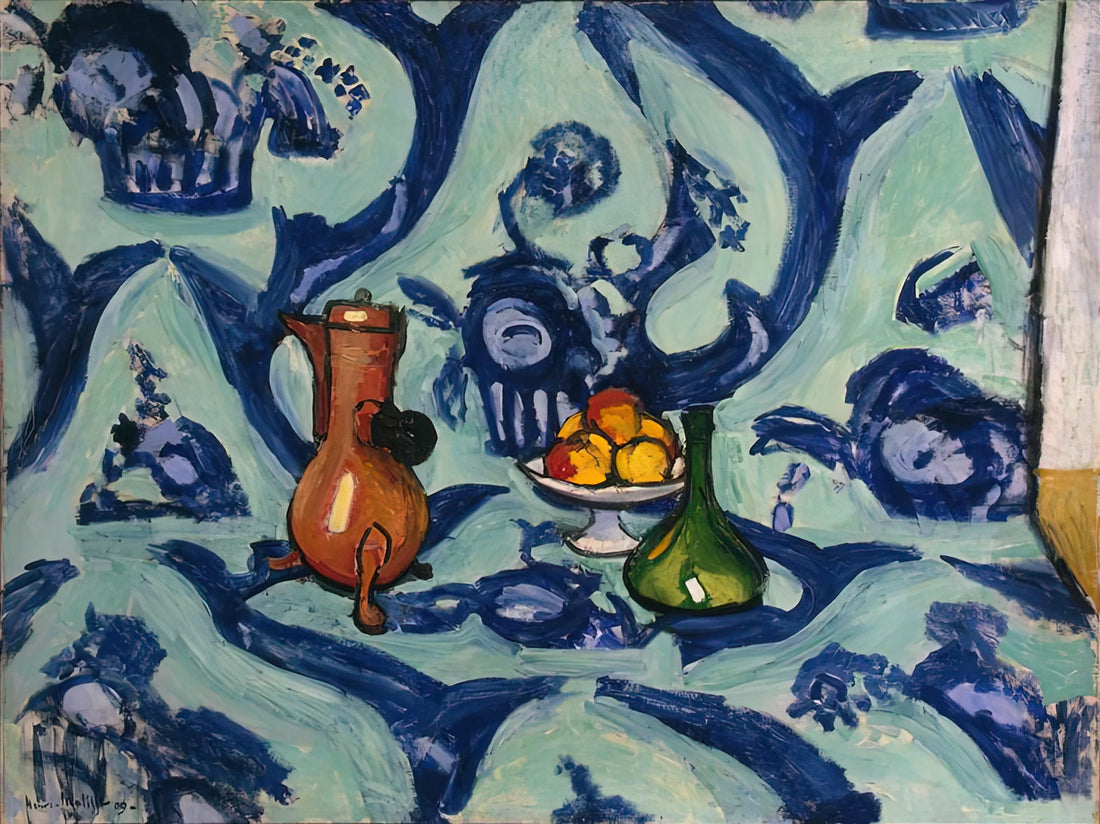 Matisse Cutouts Poster: The Final Masterpieces of a Modernist Genius - STILL LIFE WITH BLUE TABLECLOTH 1906 by Henri Matisse