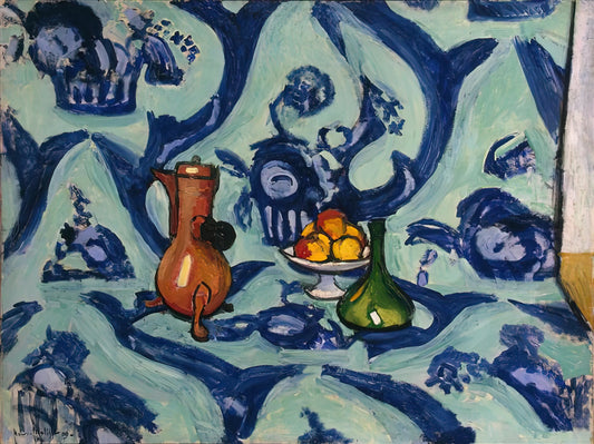 Matisse Cutouts Poster: The Final Masterpieces of a Modernist Genius - STILL LIFE WITH BLUE TABLECLOTH 1906 by Henri Matisse
