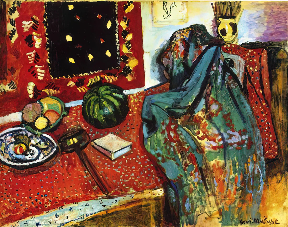 Matisse Desenio: Understanding the Master's Drawings and Their Modern Print Legacy - STILL LIFE WITH A RED RUG 1906 by Henri Matisse