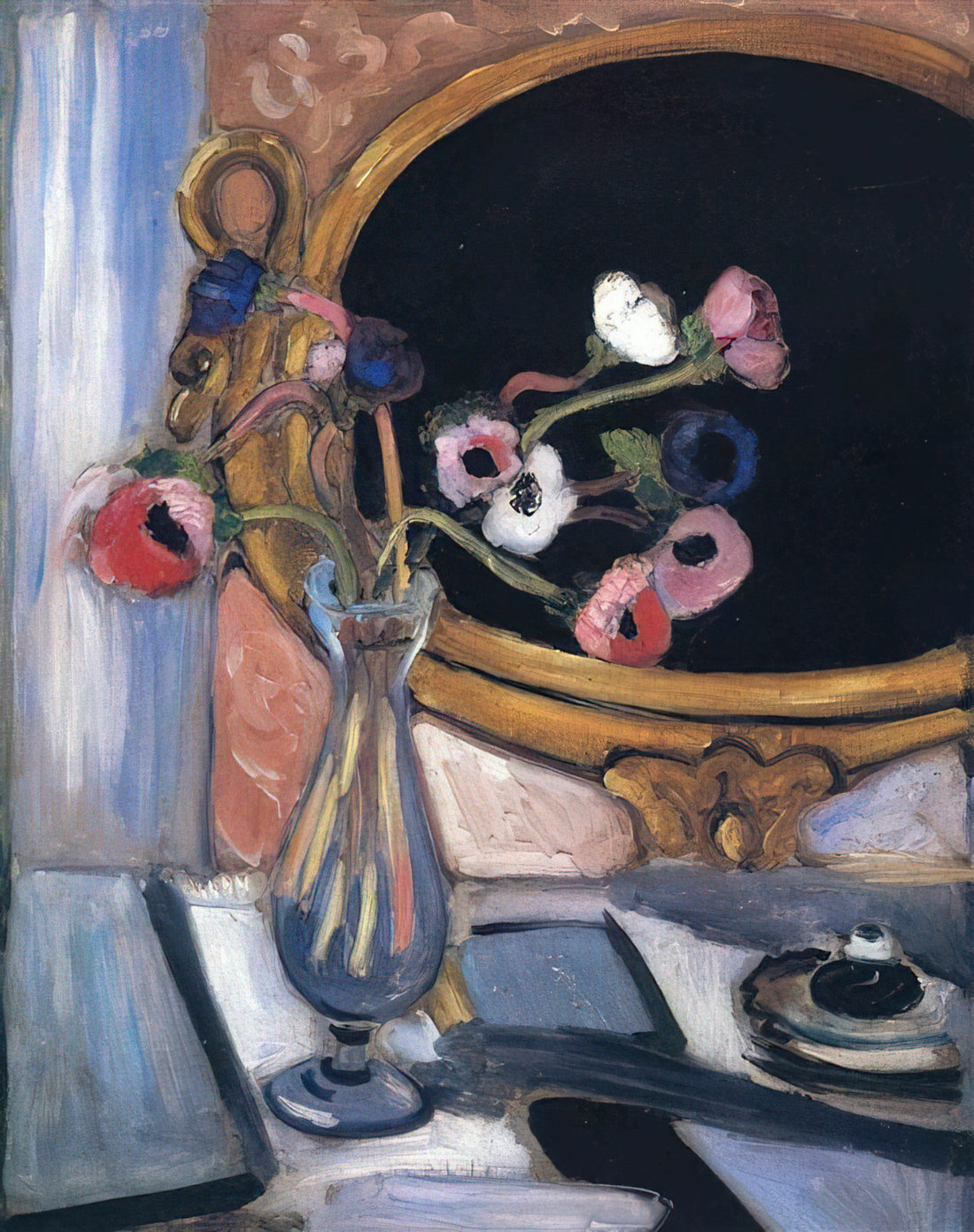 Matisse Nice Poster: A Vibrant Journey into the Artist's Riviera Masterpiece - ANEMONE AND MIRROR 1920 by Henri Matisse